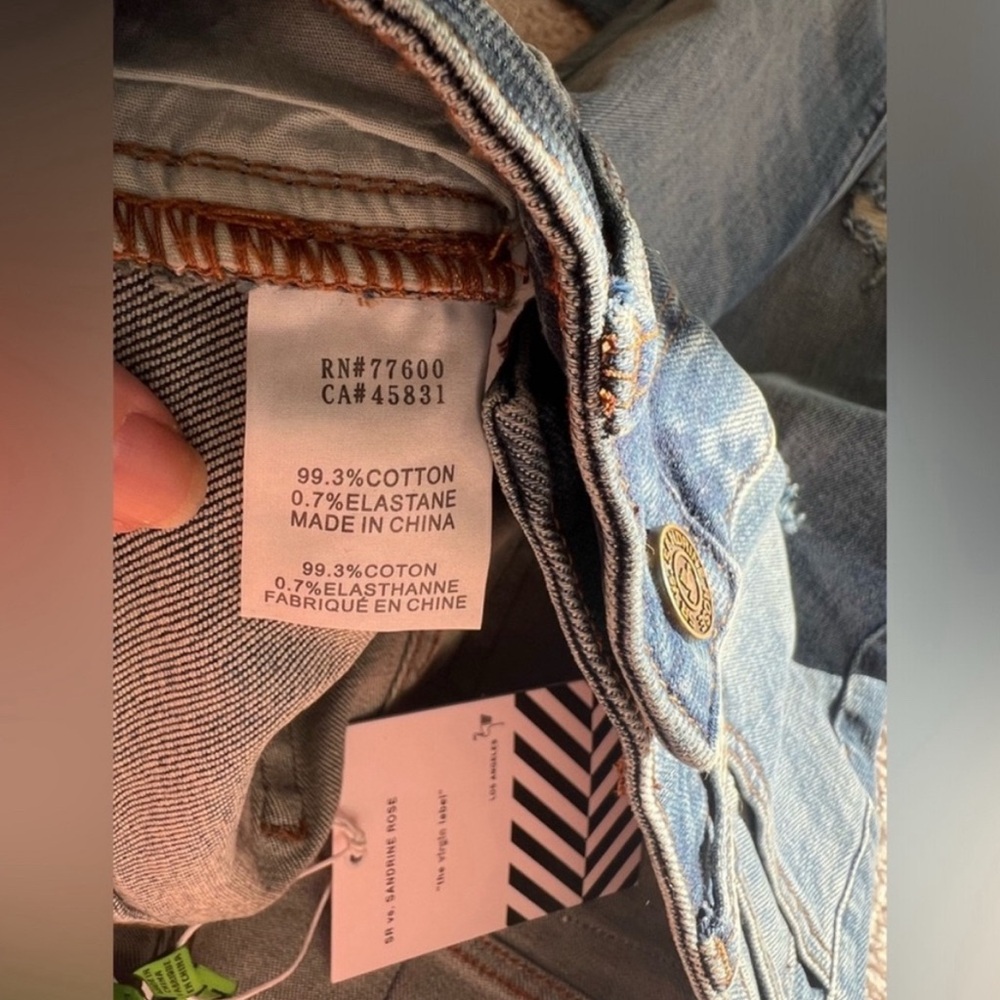 FREE PEOPLE X SANDRINE ROSE - Women's Distressed Skinny Jean Indigo - Size 27 - Picture 5 of 8